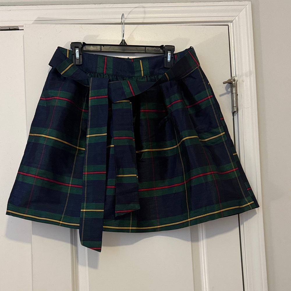 crown & ivy Navy Plaid Skirt